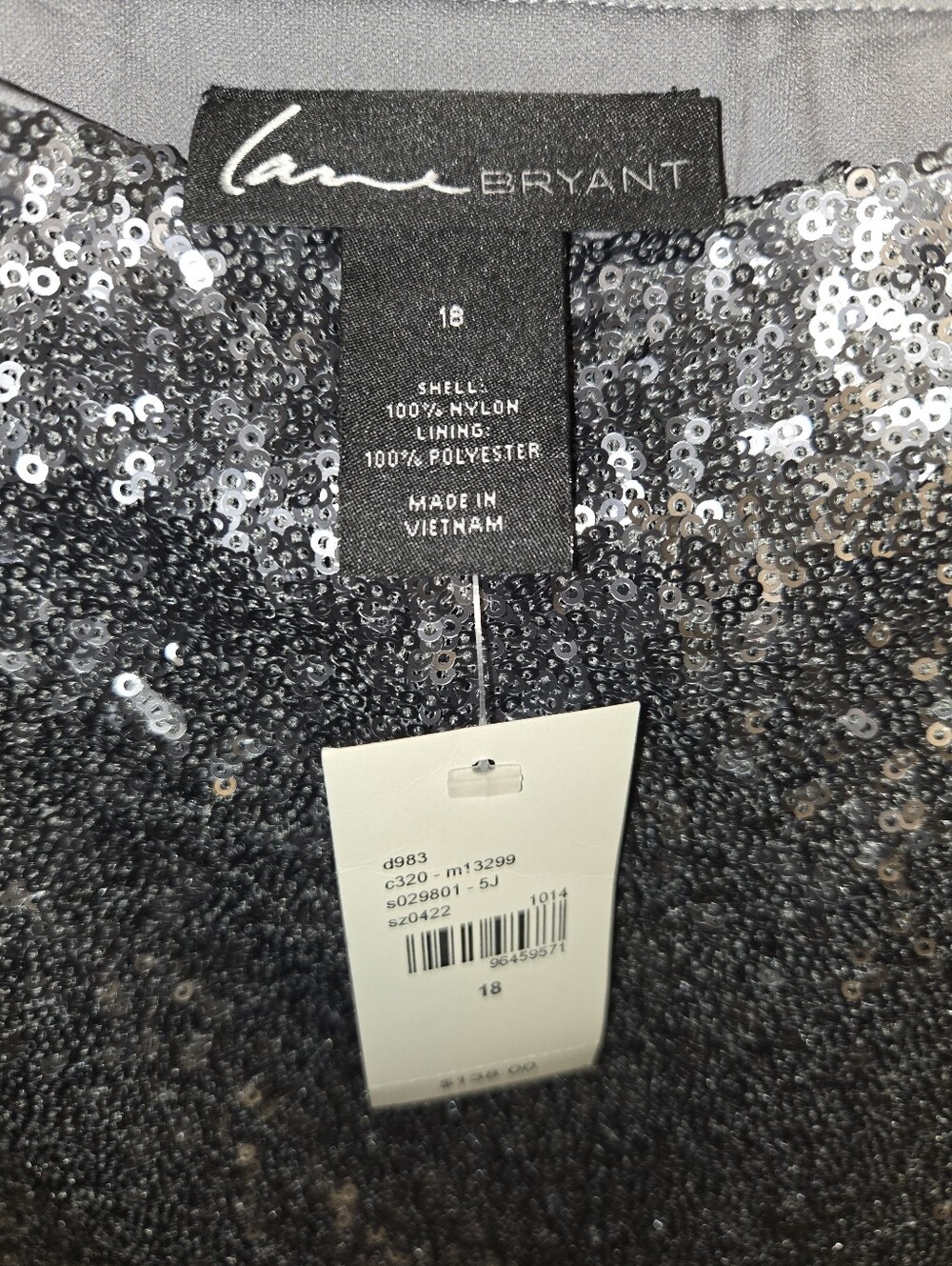 Lane Bryant Silver Sequined Long A-Line Skirt - Picture 5 of 6